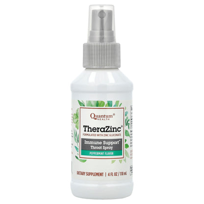 Quantum Health, TheraZinc®, Immune Support Throat Spray, Peppermint, 4 fl oz (118 ml)