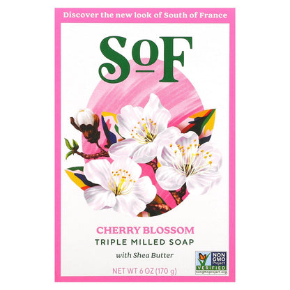 SoF, Triple Milled Bar Soap with Shea Butter, Cherry Blossom, 6 oz (170 g)