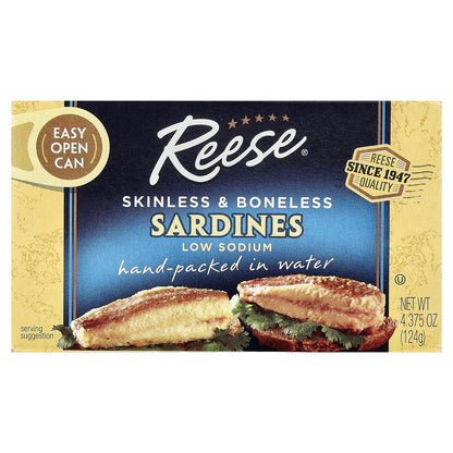 Reese, Skinless & Boneless Sardines, Low Sodium, 4.375 oz (124 g)
