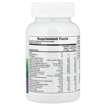 NaturesPlus, Animal Parade, Children's Chewable Multivitamin Supplement, Grape, 90 Animal-Shaped Tablets