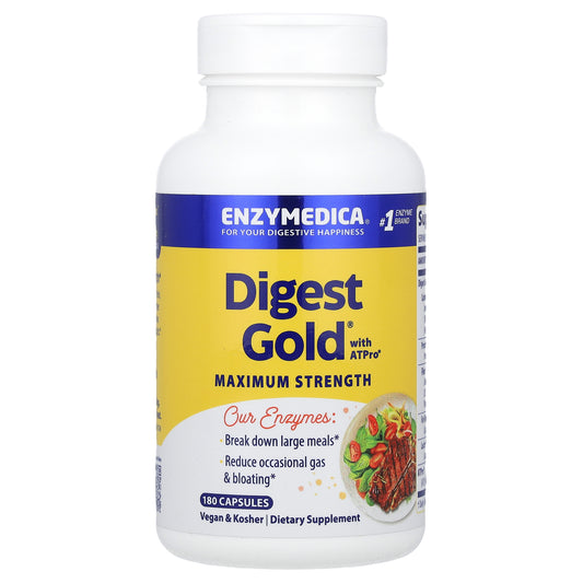 Enzymedica, Digest Gold® with ATPro®, Maximum Strength, 180 Capsules