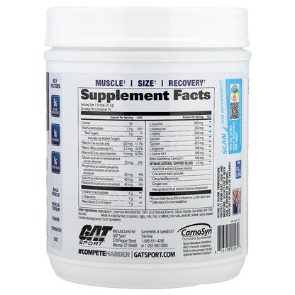 GAT, JetMASS®, Fast-Acting Volumizing Creatine System, Tropical Ice, 1.7 lbs (765 g)