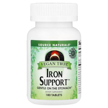 Source Naturals, Vegan True®, Iron Support™, 180 Tablets