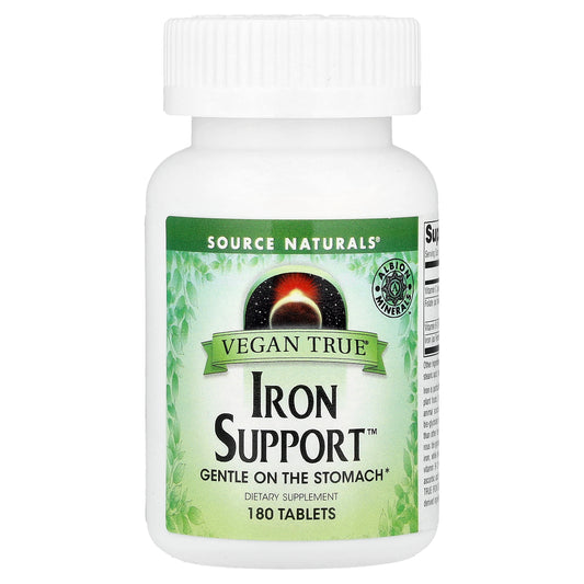 Source Naturals, Vegan True®, Iron Support™, 180 Tablets