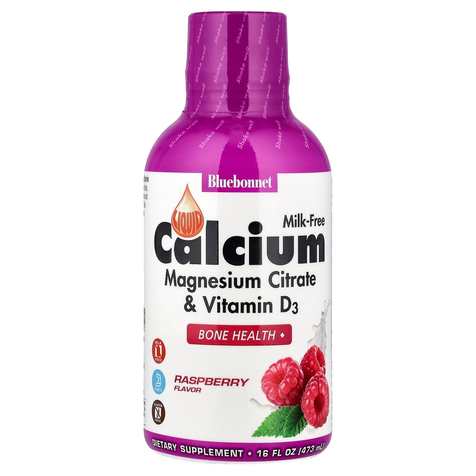 Bluebonnet Nutrition, Liquid Calcium, Magnesium Citrate & Vitamin D3, Raspberry, 16 fl oz (473 ml)