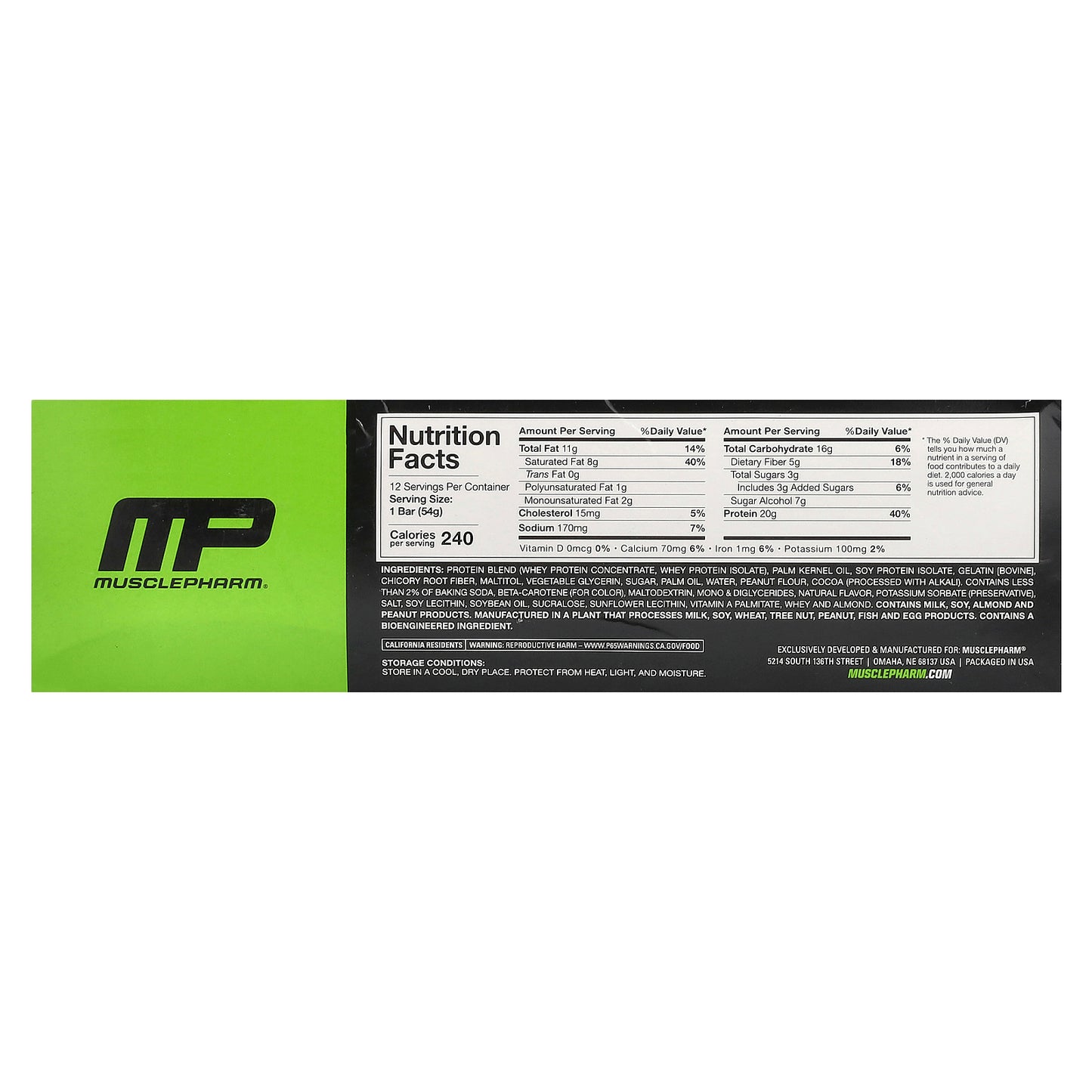 MusclePharm, Combat Sport Bar™, Chocolate Peanut Butter Cup, 12 Bars, 1.9 oz (54 g) Each