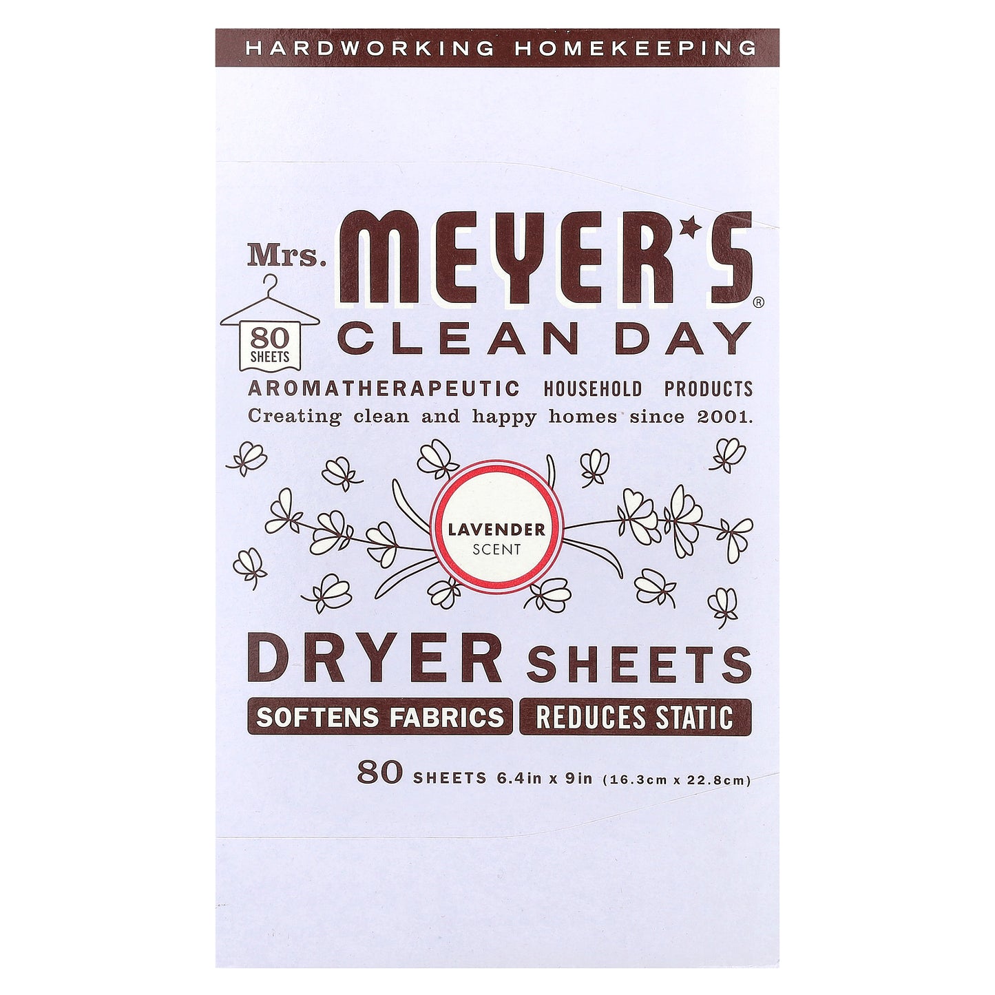 Mrs. Meyers Clean Day, Dryer Sheets, Lavender, 80 Sheets