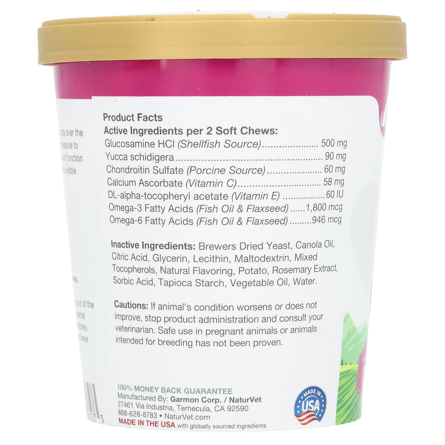 NaturVet, Glucosamine DS, Maintenance Joint Care + Chondroitin, For Dogs & Cats, Level 1, 70 Soft Chews, 5.4 oz (154 g)