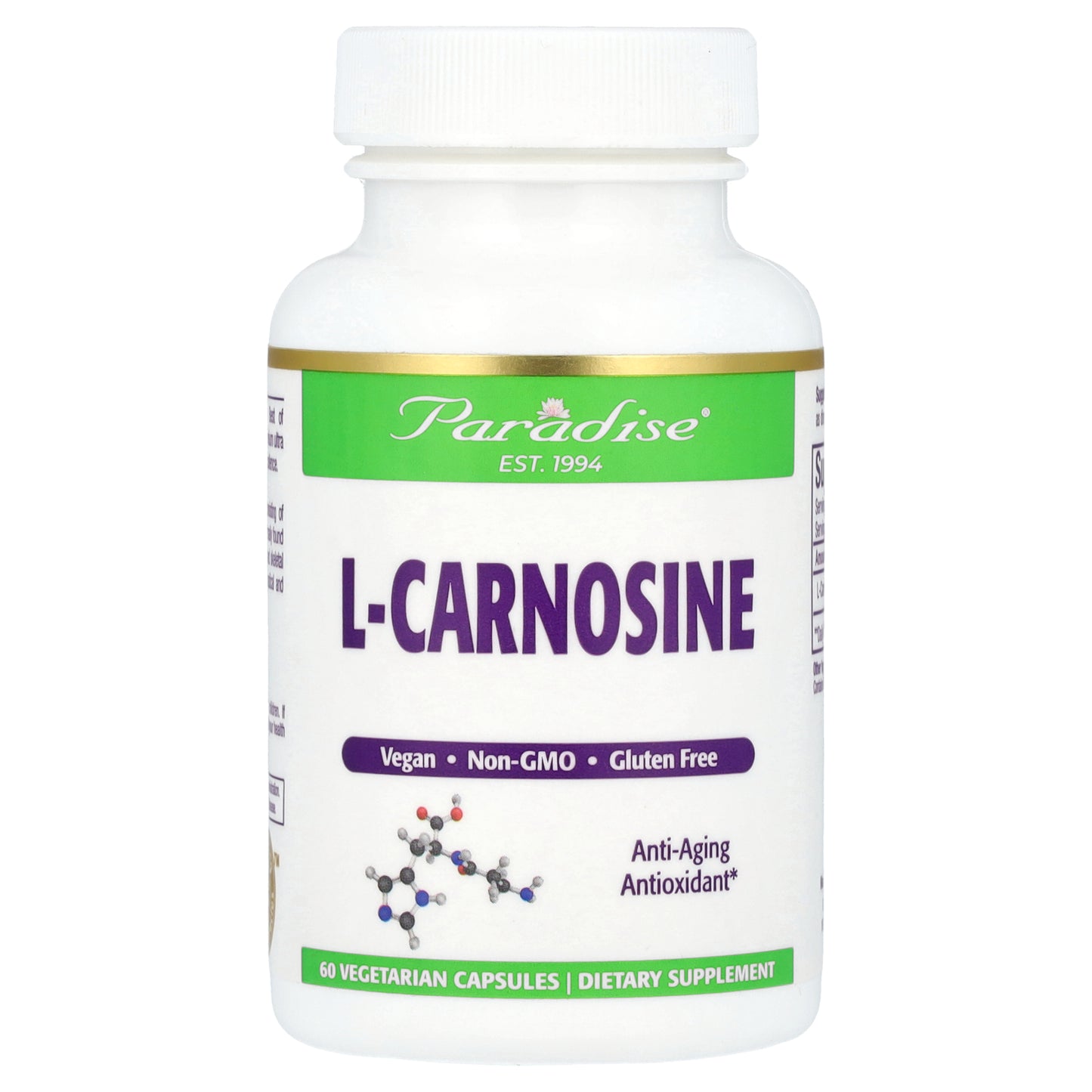 Paradise Herbs, L-Carnosine, 60 Vegetarian Capsules