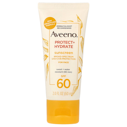 Aveeno, Protect + Hydrate, Sunscreen, For Face, SPF 60, 2 fl oz (60 ml)