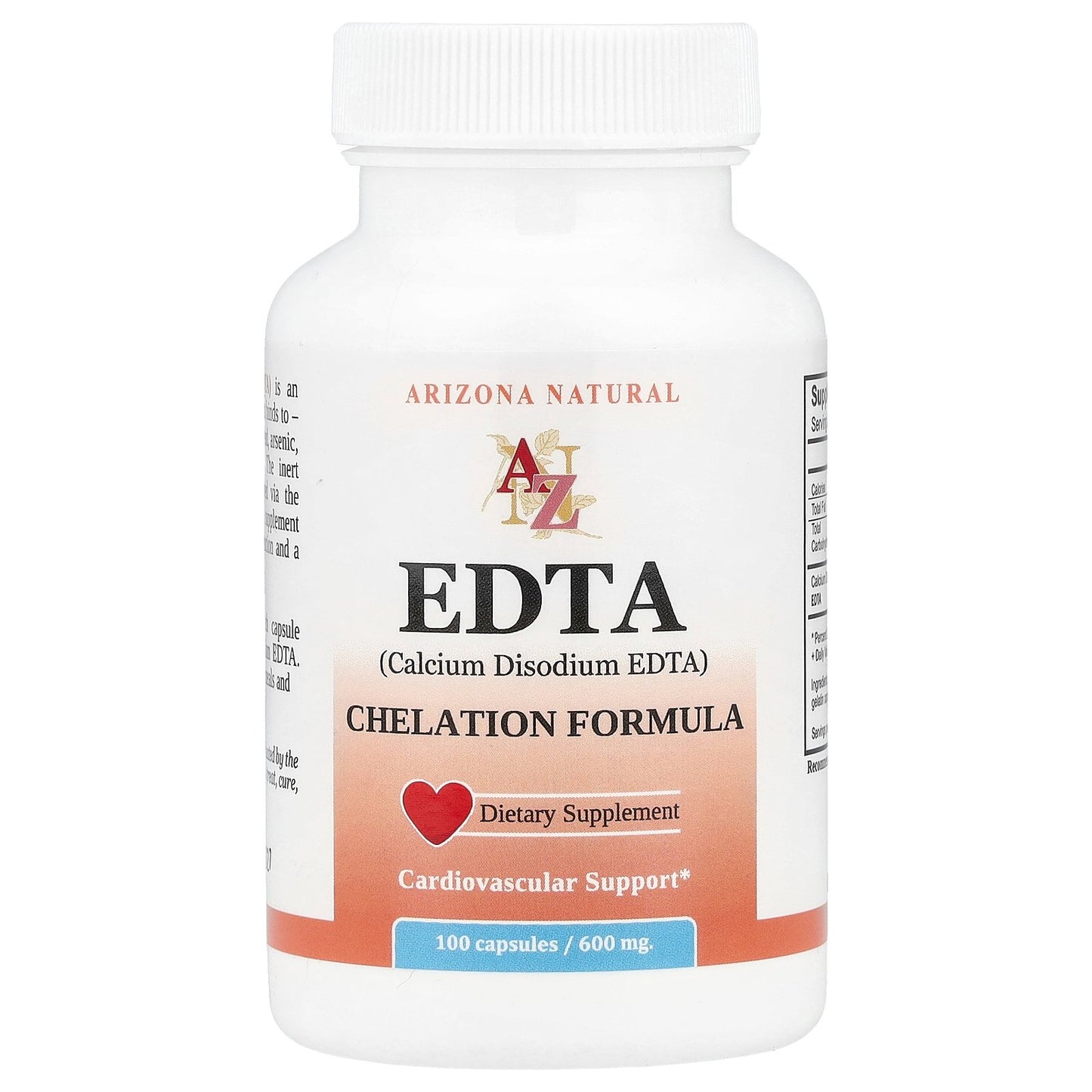 Arizona Natural, EDTA, 600 mg, 100 Capsules