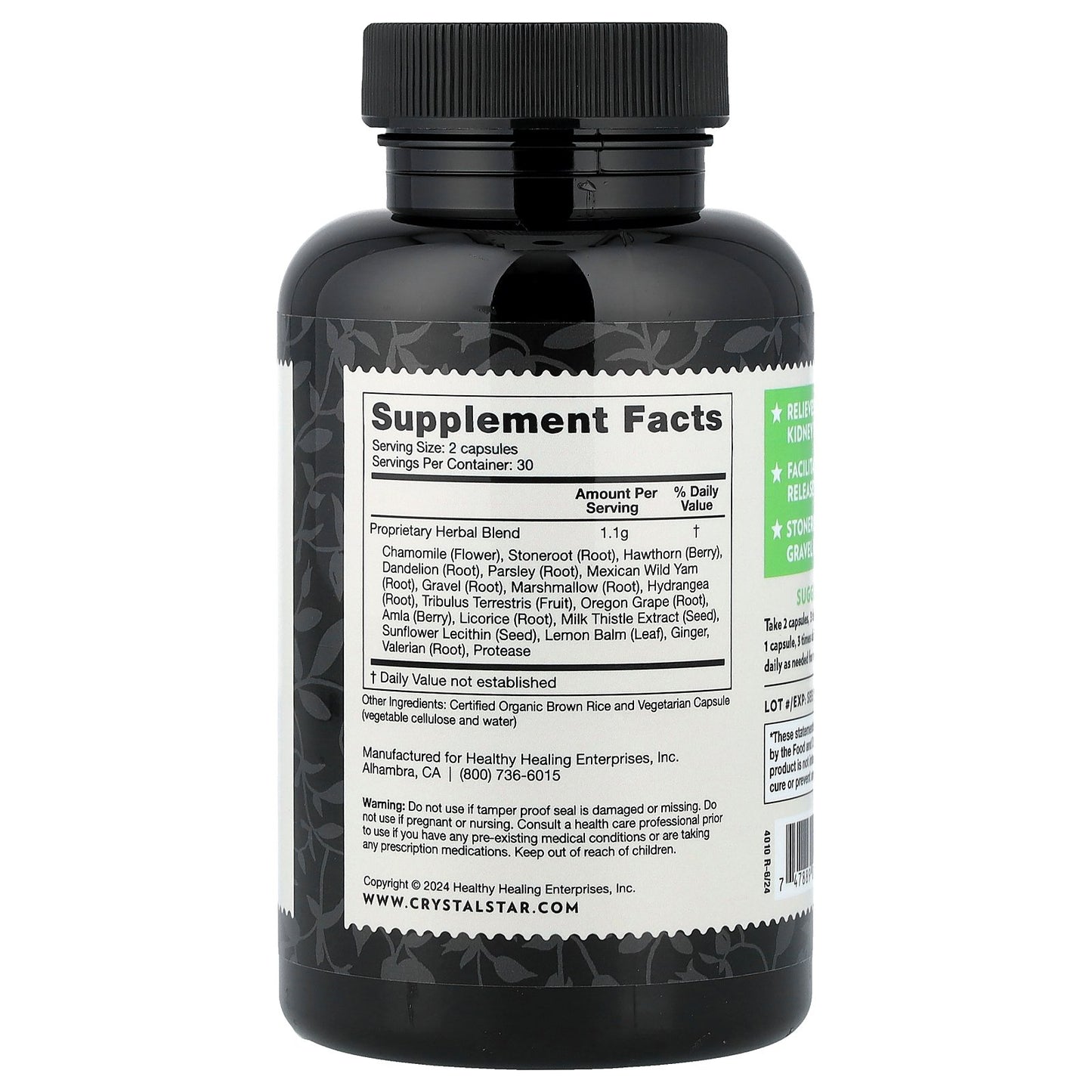 Crystal Star, Kidney Care, 60 Vegetarian Capsules