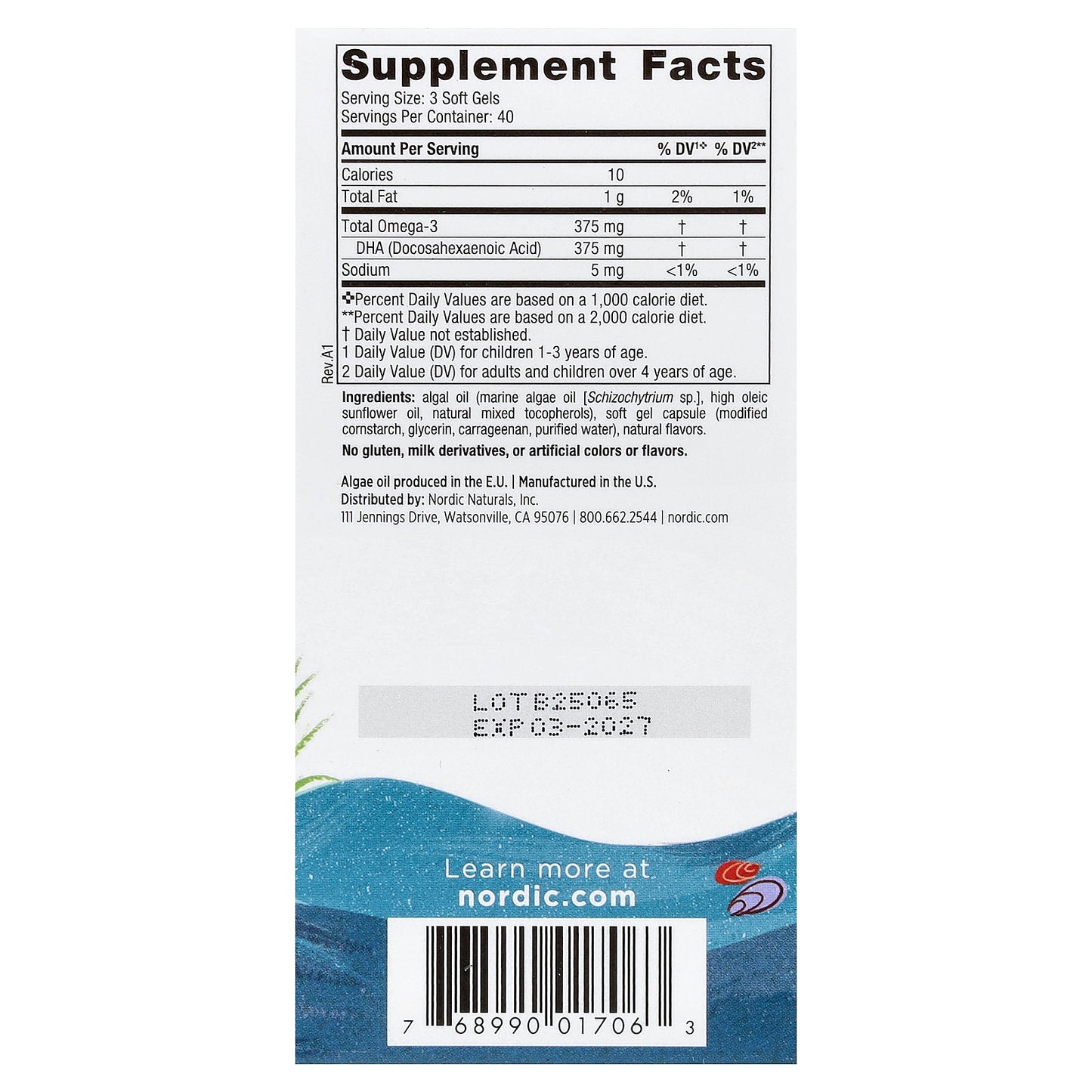Nordic Naturals, Children's DHA™ Vegetarian, Ages 3+, Berry Lemonade, 120 Mini Chewable Soft Gels