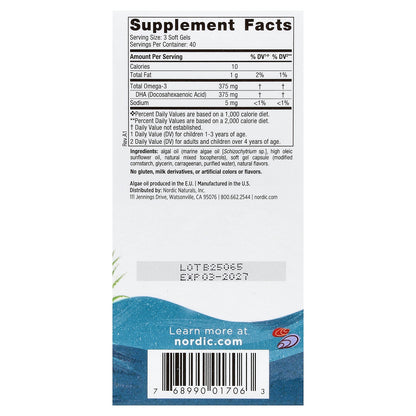 Nordic Naturals, Children's DHA™ Vegetarian, Ages 3+, Berry Lemonade, 120 Mini Chewable Soft Gels