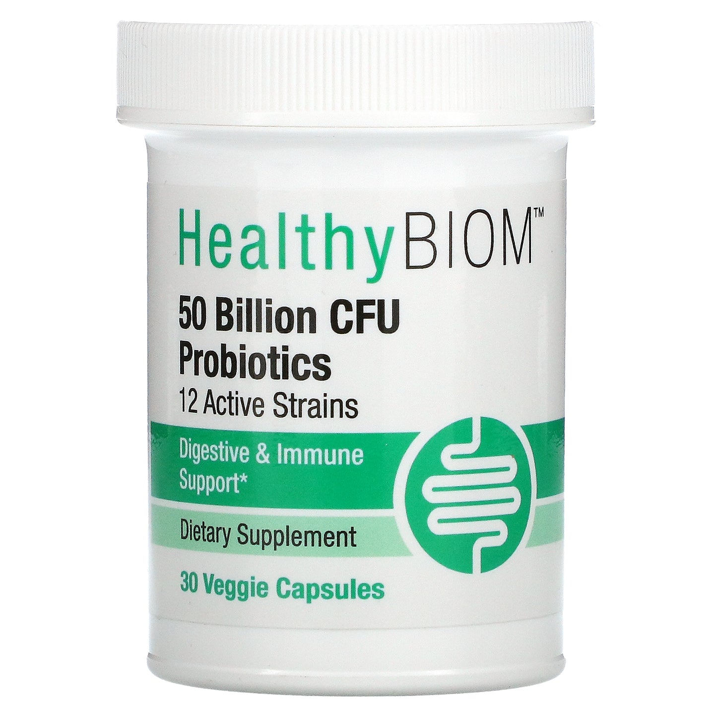 HealthyBiom, 50 Billion CFU Probiotics, 30 Veggie Capsules