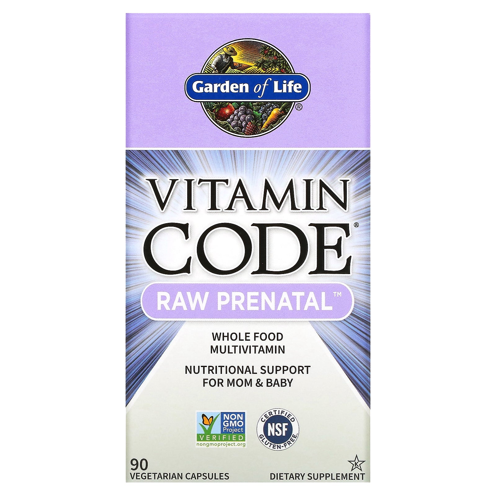 Garden of Life, Vitamin Code, RAW Prenatal, 90 Vegetarian Capsules