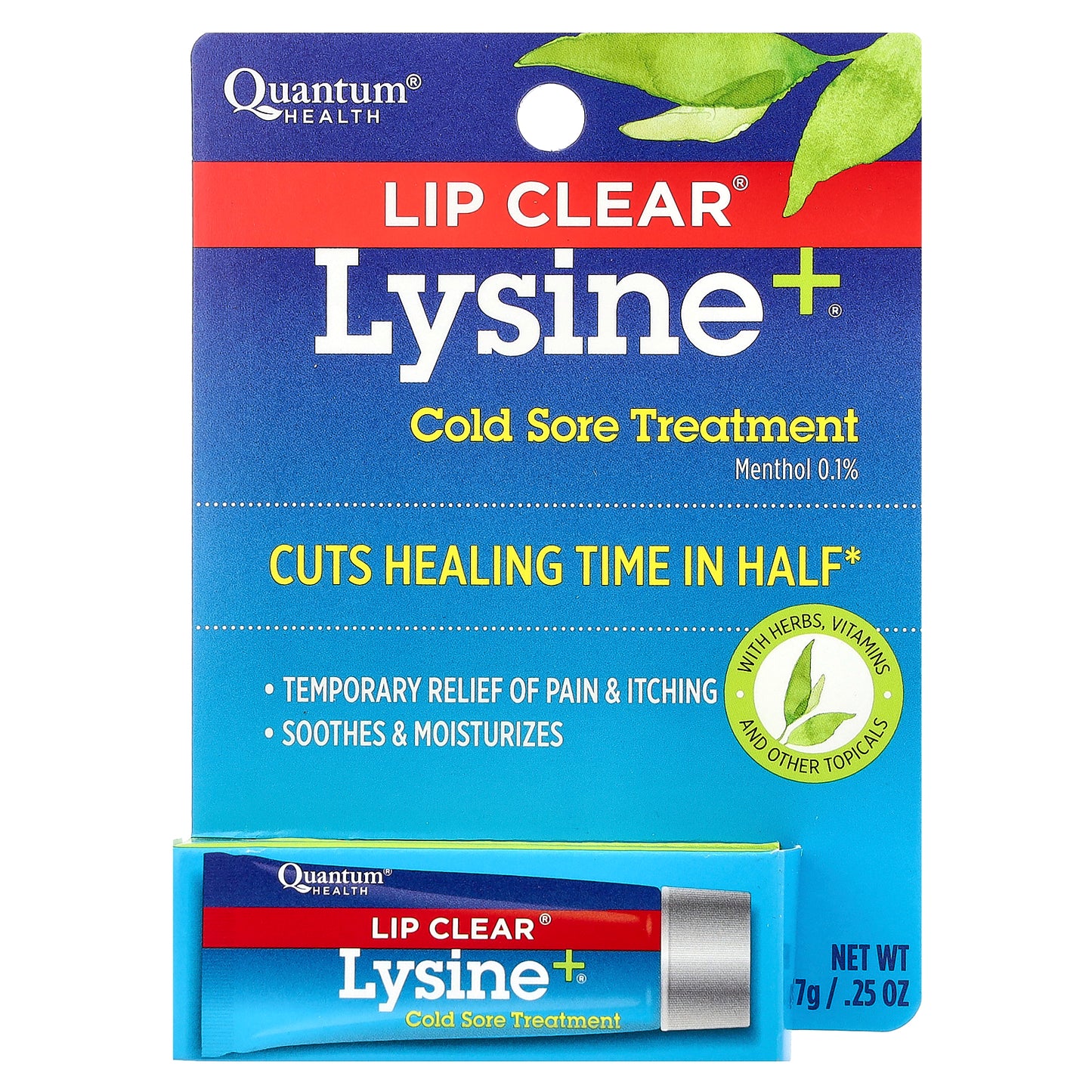 Quantum Health, Lip Clear® Lysine+®, Cold Sore Treatment, 0.25 oz (7 g)