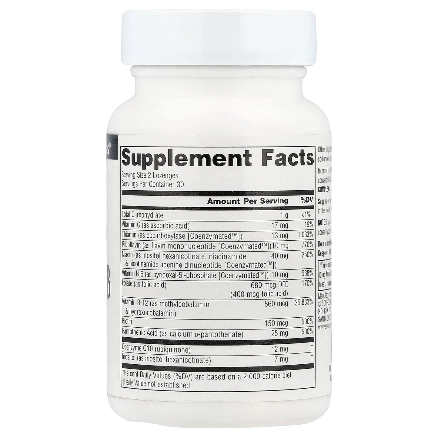 Source Naturals, Coenzymate™ B Complex, Peppermint, 60 Lozenges