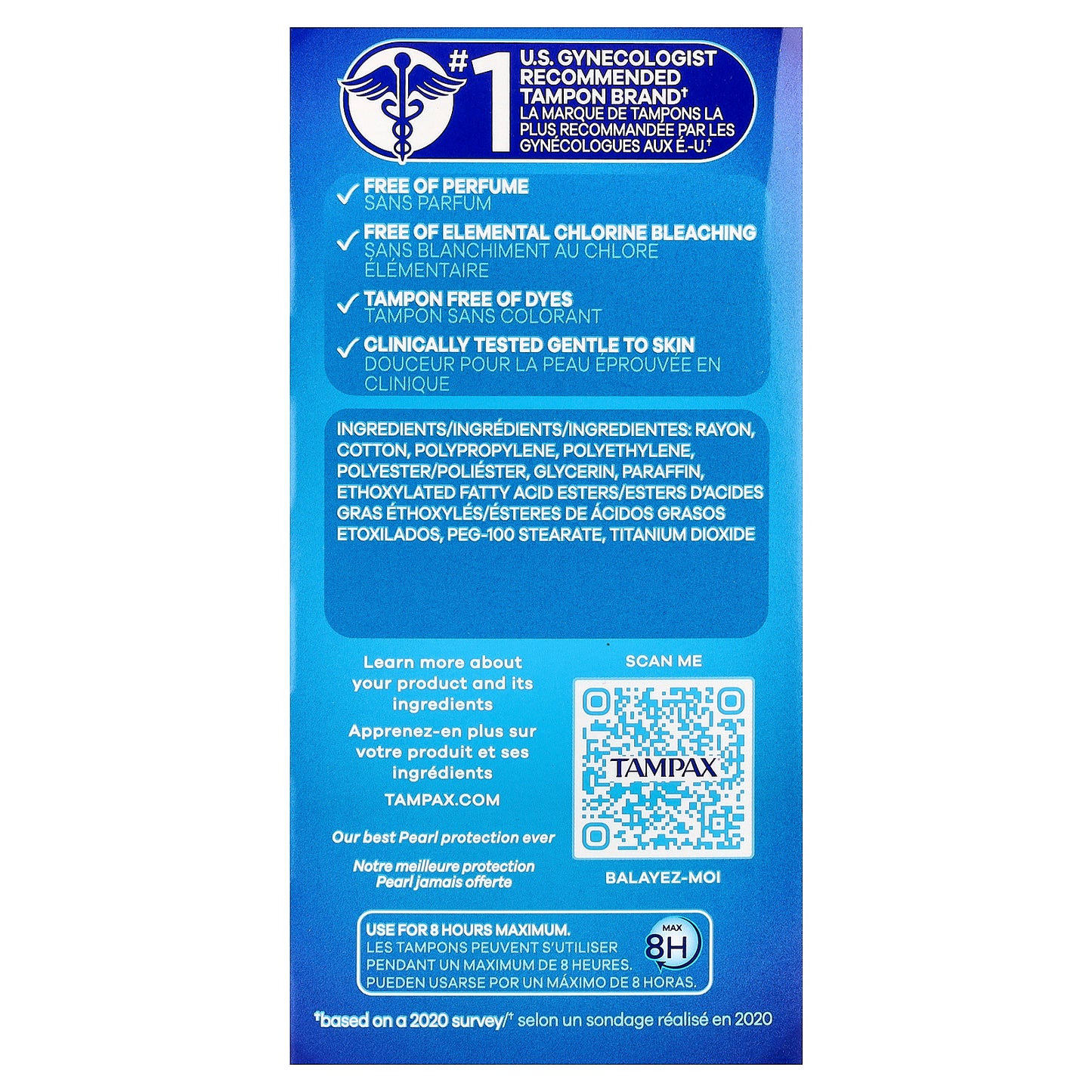 Tampax, Pearl, Regular, Unscented, 36 Tampons