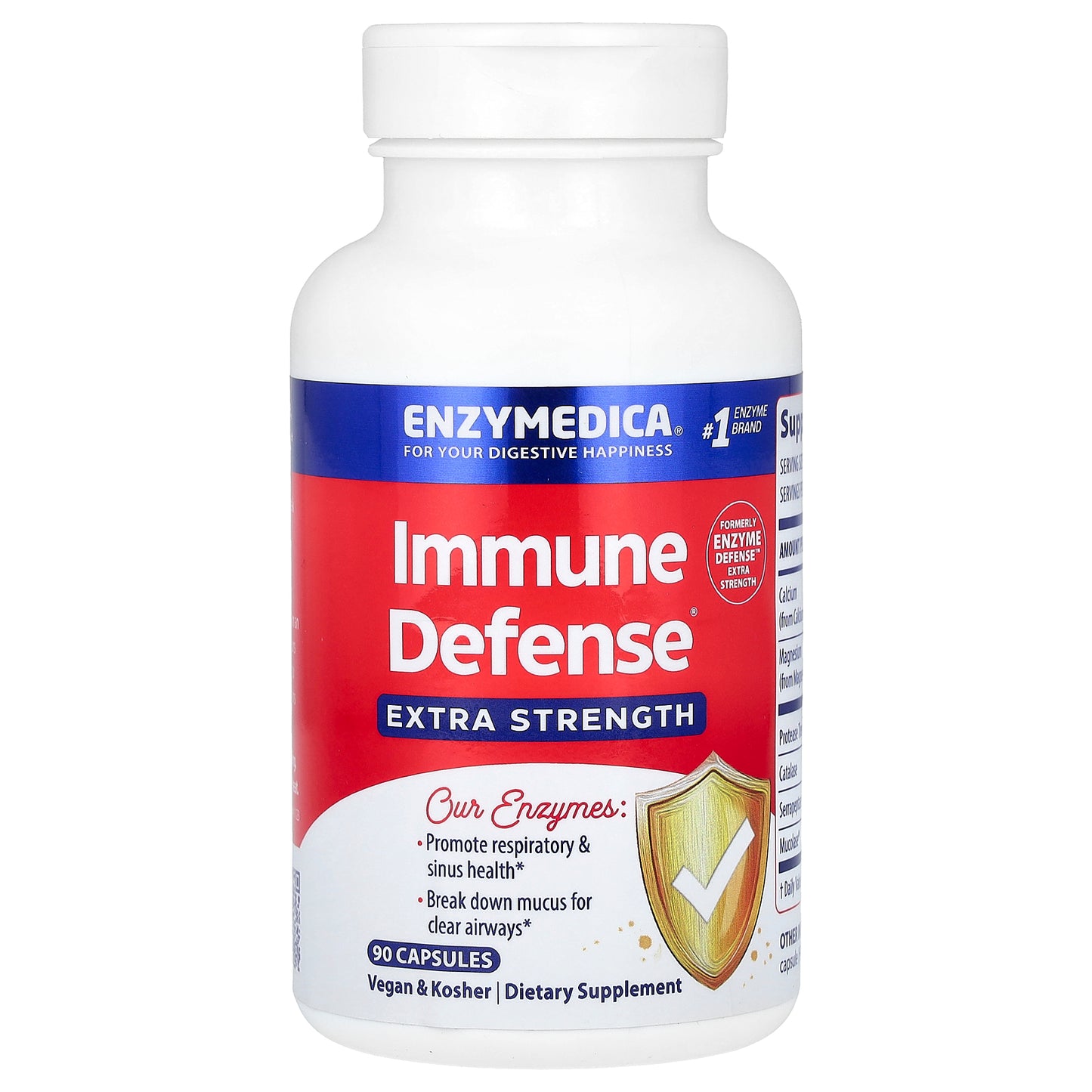 Enzymedica, Immune Defense, Extra Strength, 90 Capsules