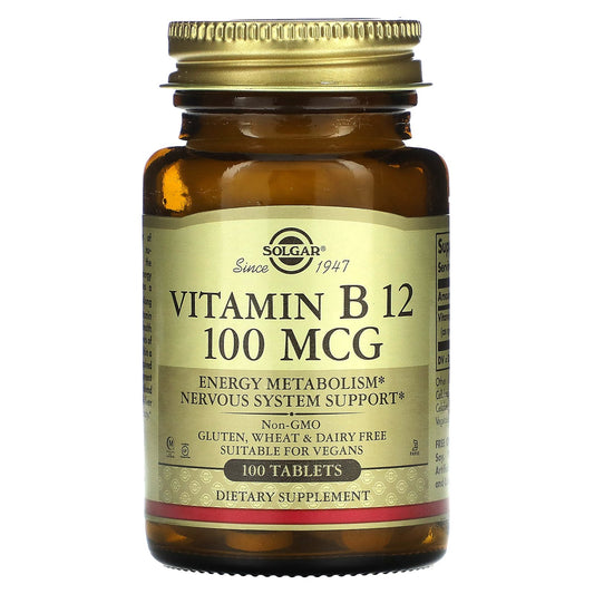 Solgar, Vitamin B12, 100 mcg, 100 Tablets