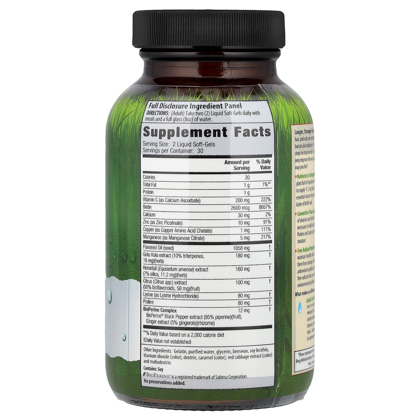 Irwin Naturals, Longer, Stronger Hair and Nails™, 60 Liquid Soft-Gels