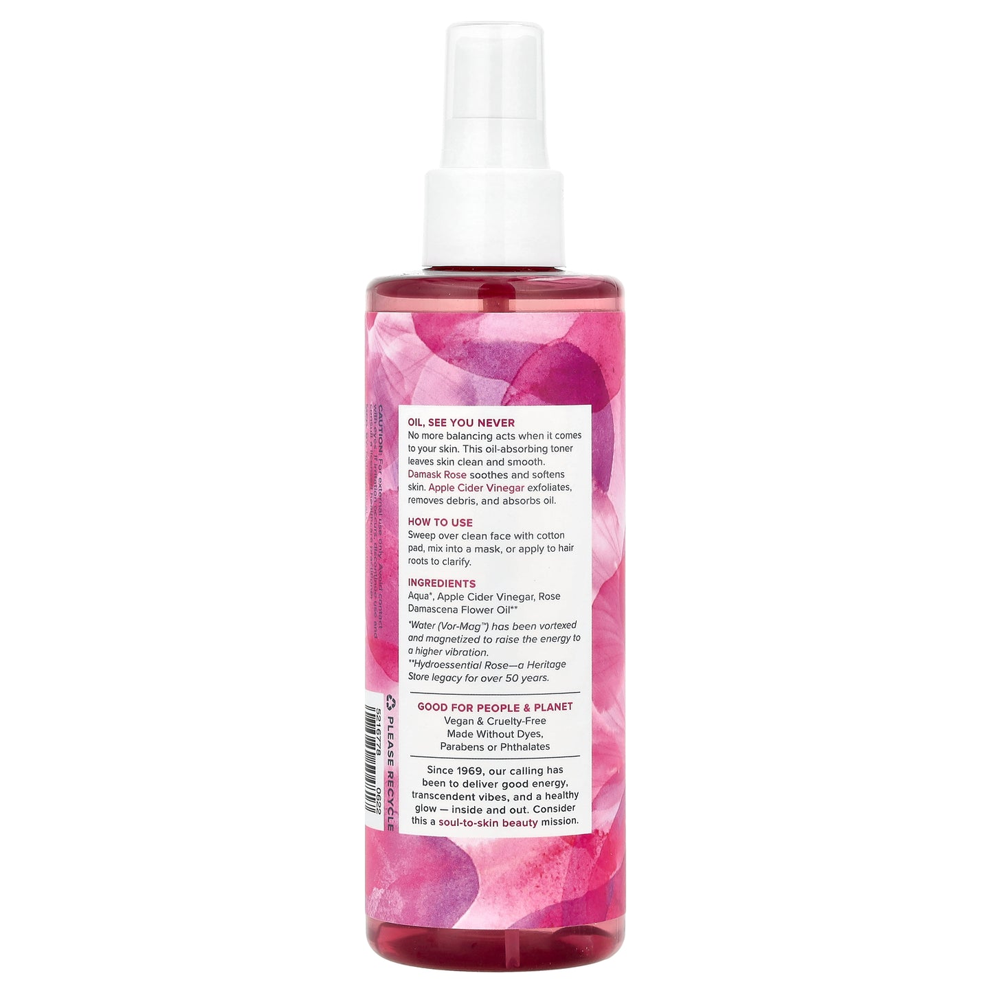 Heritage Store, Rosewater & Vinegar, Exfoliating Toner, 8 fl oz (237 ml)