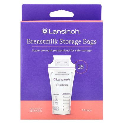 Lansinoh, Breastmilk Storage Bags, 25 Pre-Sterilized Bags