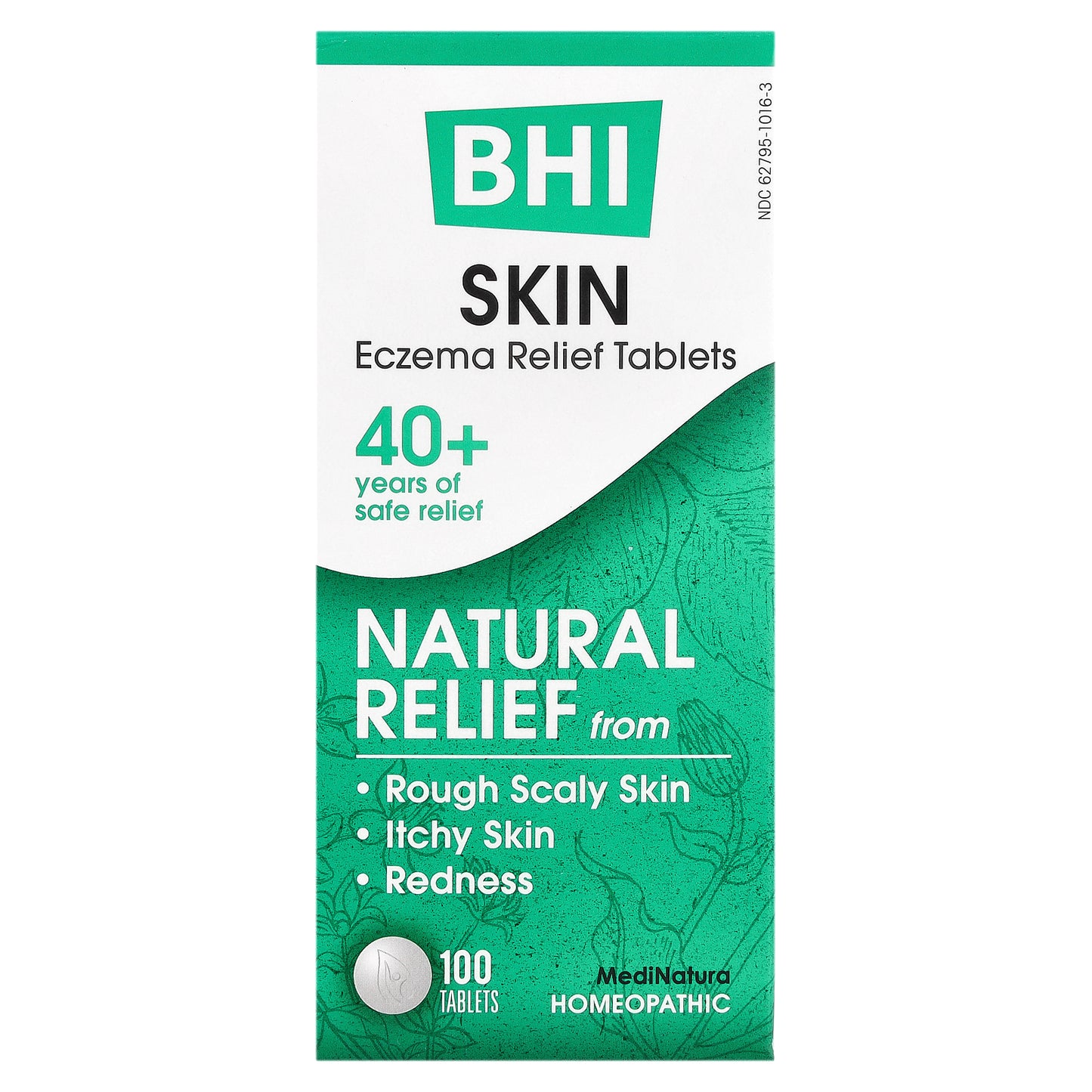 MediNatura, BHI, Skin Eczema Relief Tablets, 100 Tablets
