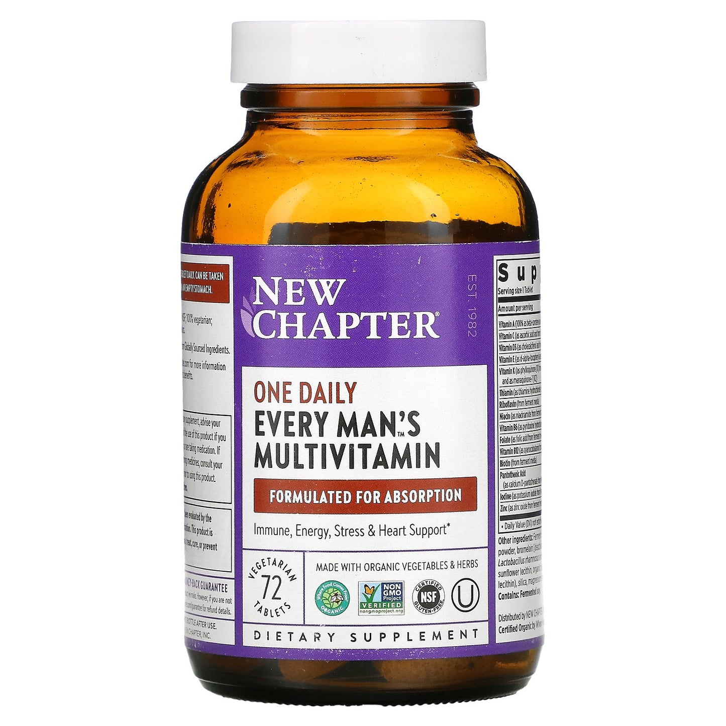 New Chapter, Every Man's One Daily Multivitamin, 72 Vegetarian Tablets