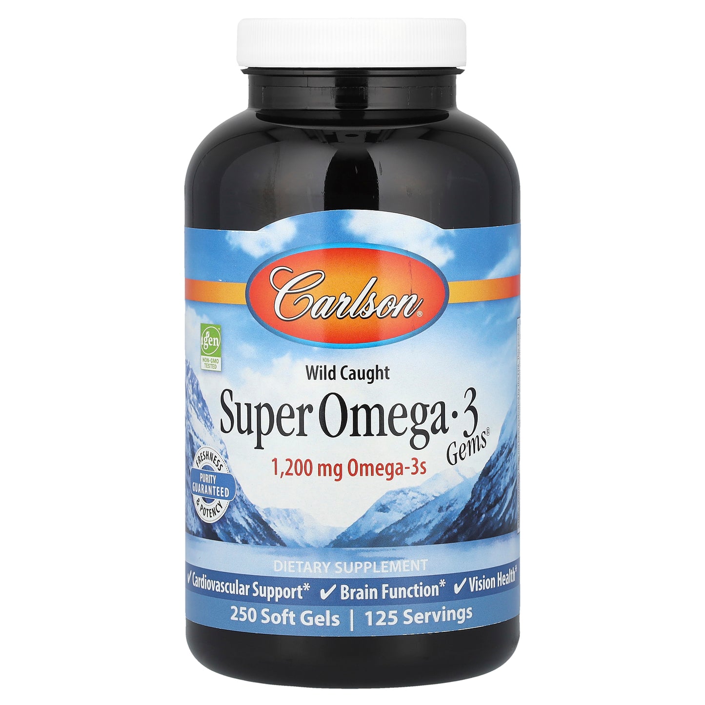 Carlson, Wild Caught Super Omega-3 Gems®, 1,200 mg, 250 Soft Gels (600 mg per Soft Gel)