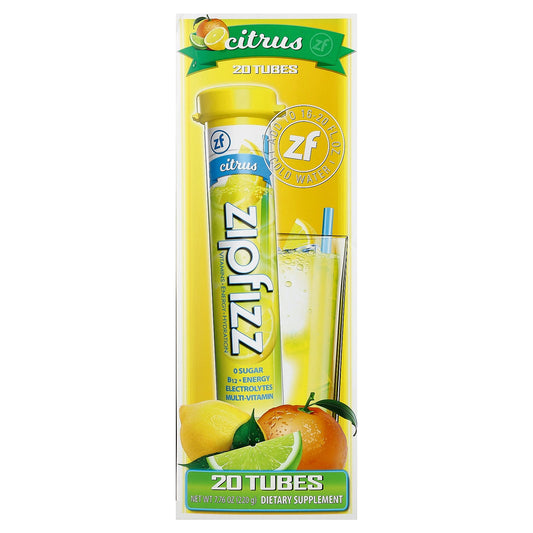 Zipfizz, Drink Mix, Citrus, 20 Tubes, 0.39 oz (11 g) Each