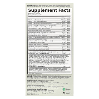 Garden of Life, Vitamin Code®, RAW One™, Once Daily Multivitamin For Men, 75 Vegetarian Capsules