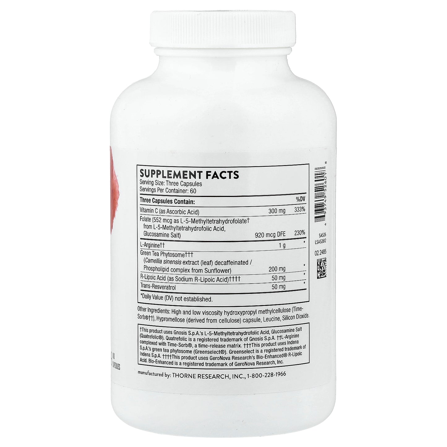 Thorne, L-Arginine Plus with Nutrients for Added Support, 180 Capsules