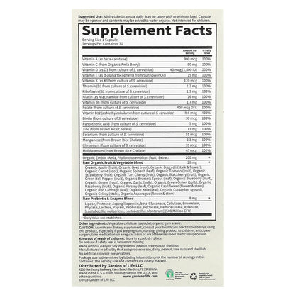 Garden of Life, Vitamin Code®, RAW One™, Once Daily Multivitamin For Men , 30 Vegetarian Capsules