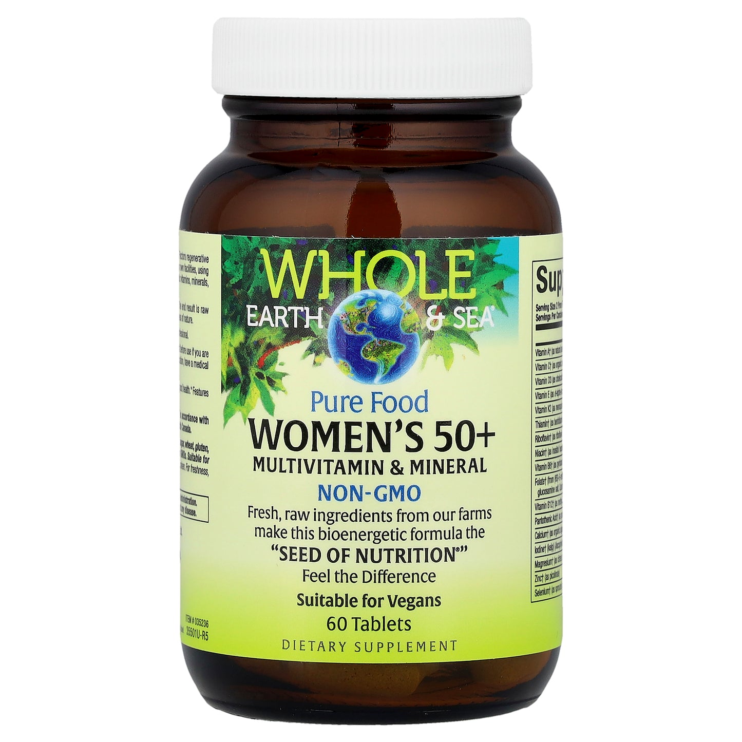 Natural Factors, Whole Earth & Sea®, Women's 50+ Multivitamin & Mineral, 60 Tablets