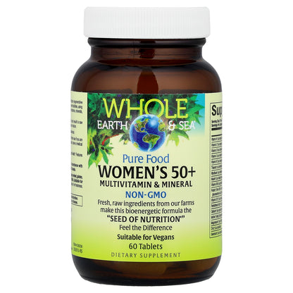 Natural Factors, Whole Earth & Sea®, Women's 50+ Multivitamin & Mineral, 60 Tablets