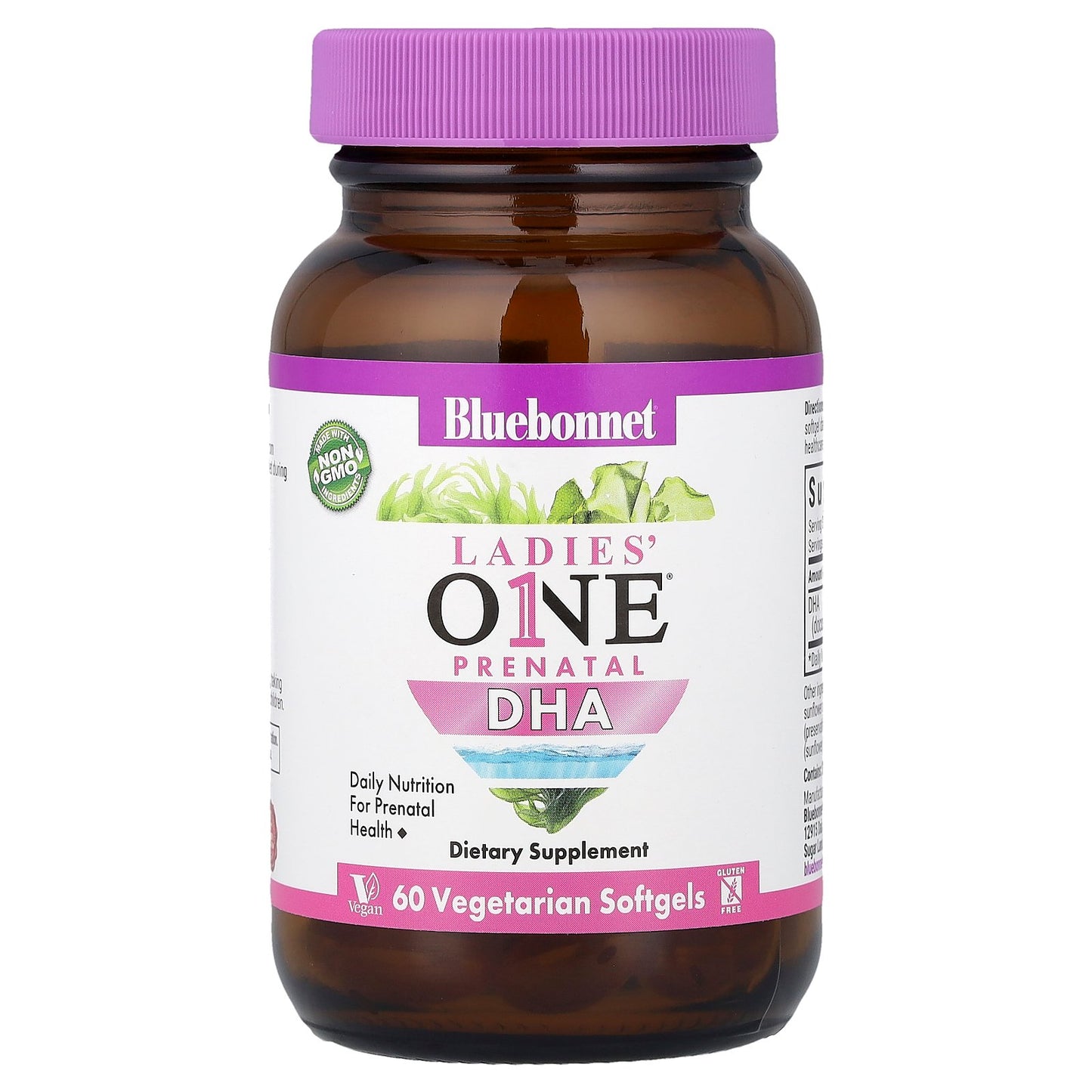 Bluebonnet Nutrition, Ladies' One® Prenatal DHA, 60 Vegetarian Softgels (200 mg per Softgel)