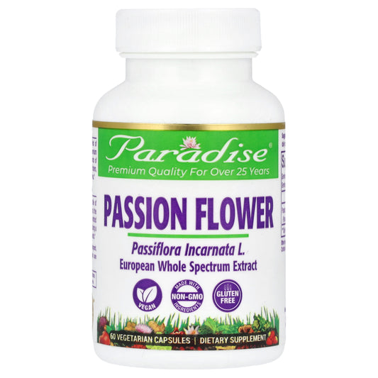 Paradise Herbs, Passion Flower, 60 Vegetarian Capsules (250 mg per Capsule)