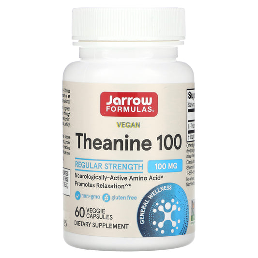 Jarrow Formulas, Theanine 100, 100 mg, 60 Veggie Caps