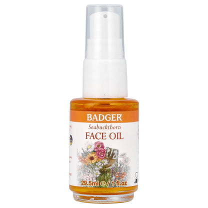 Badger, Face Care, Seabuckthorn Face Oil, For Normal/Dry Skin, 1 fl oz (29.5 ml)