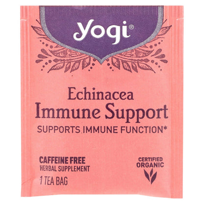 Yogi Tea, Echinacea Immune Support, Caffeine Free, 16 Tea Bags, 0.85 oz (24 g)