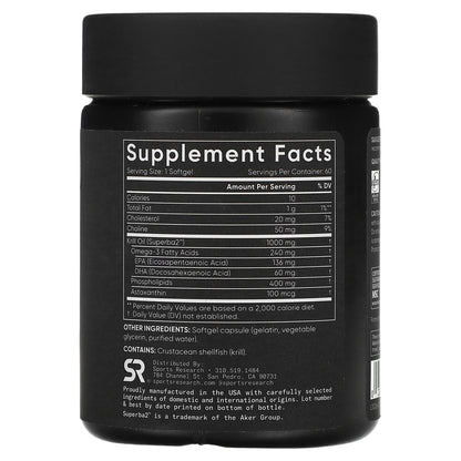 Sports Research, Omega-3 Krill Oil, 1,000 mg, 60 Softgels
