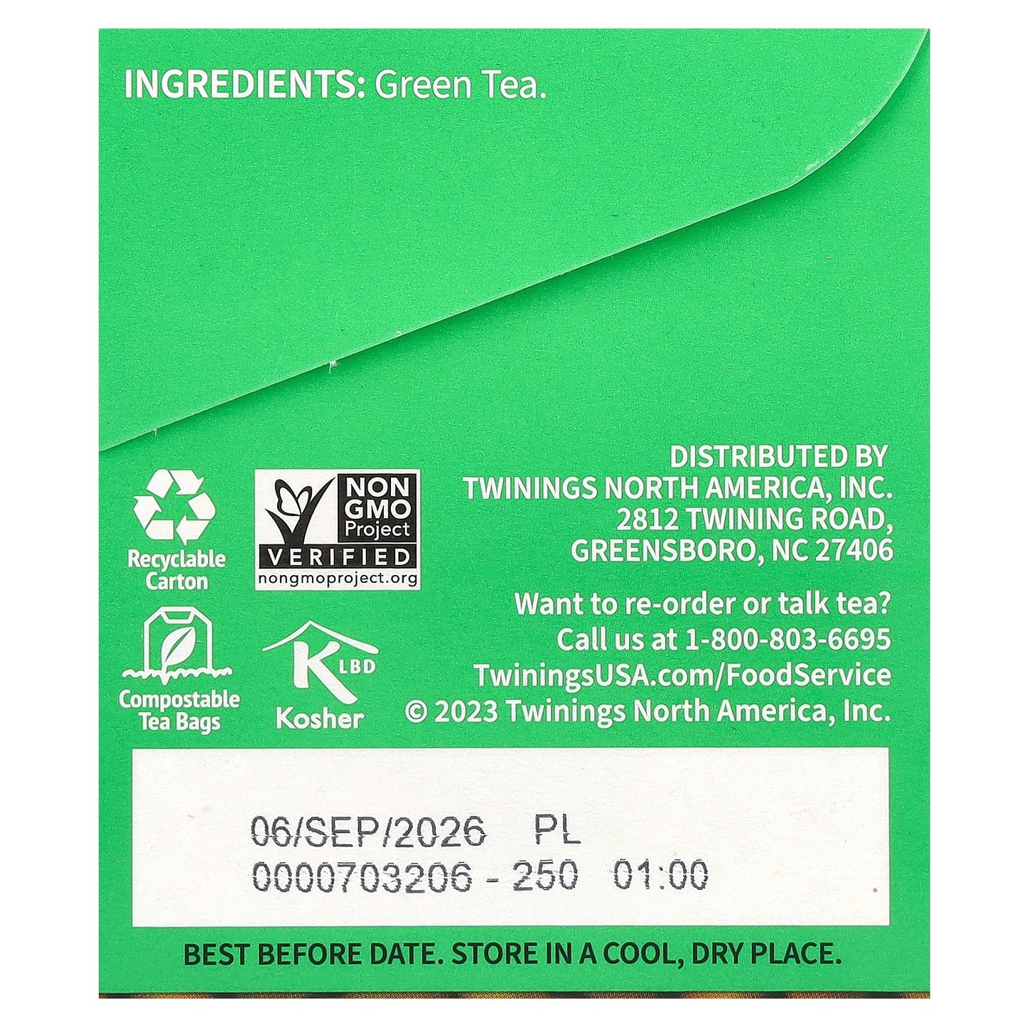 Twinings, Pure Green Tea, 25 Tea Bags, 1.76 oz (50 g)