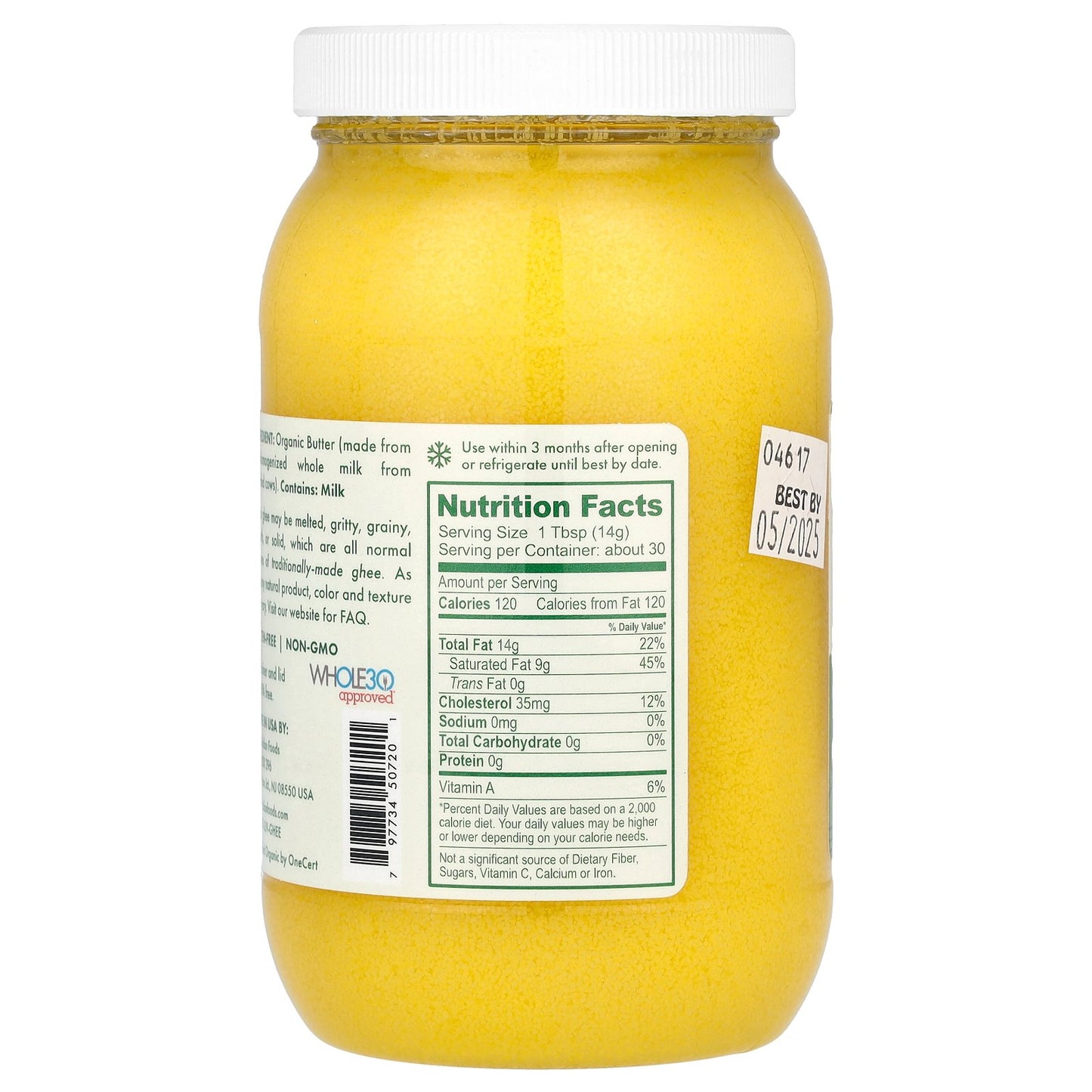 Pure Indian Foods, Organic Artisanal Clarified Butter, Original Ghee, 15 oz (425 g)