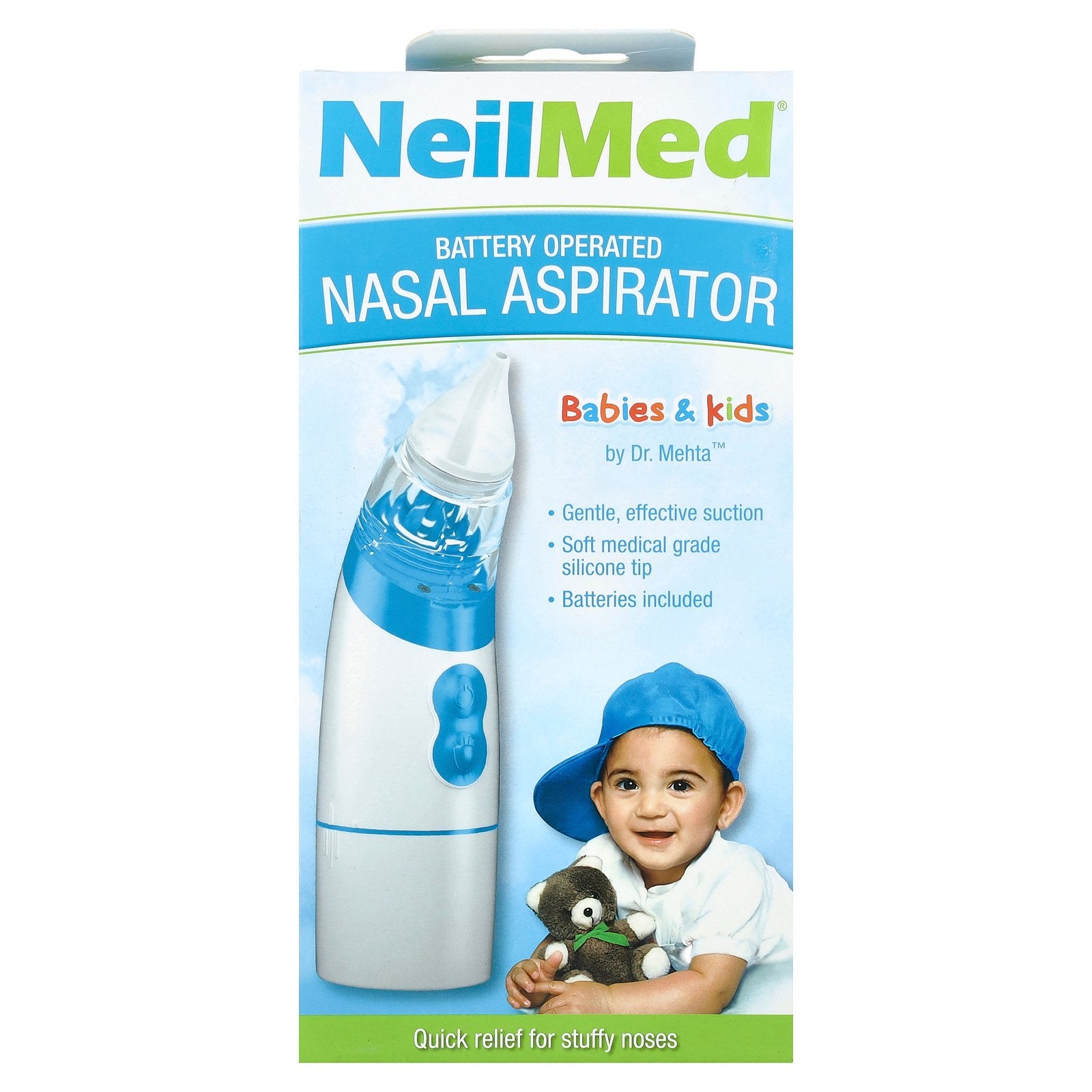 NeilMed, Battery Operated Nasal Aspirator, Babies & Kids, 3 Piece Set