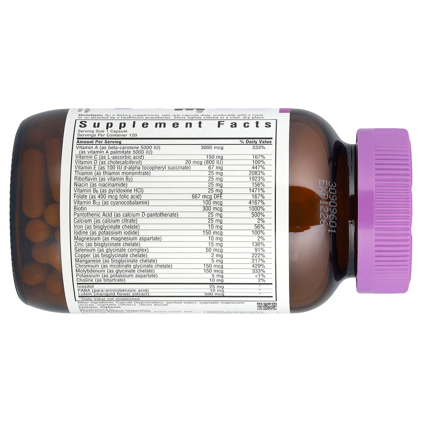 Bluebonnet Nutrition, MultiONE®, Single Daily Multiple, 120 Vegetable Capsules