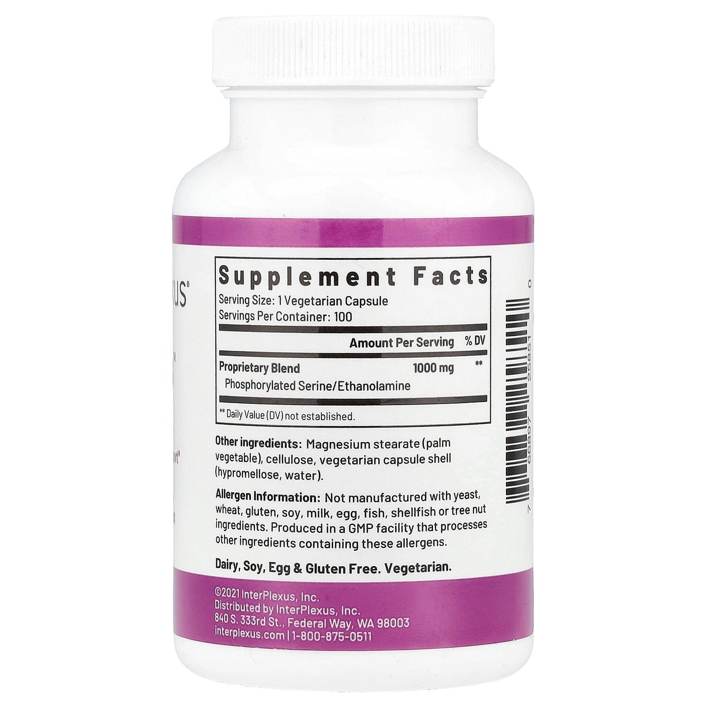 InterPlexus, Seriphos™, 100 Vegetarian Capsules