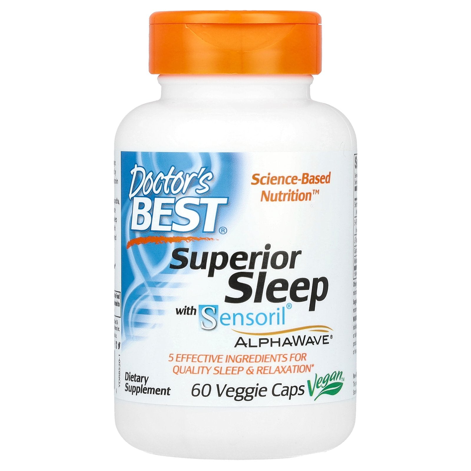 Doctor's Best, Superior Sleep with Sensoril AlphaWave, 60 Veggie Caps