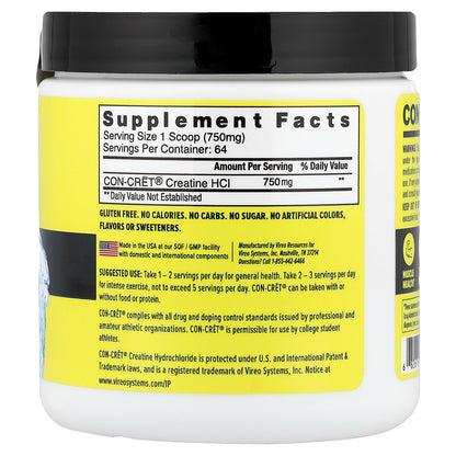 Con-Cret, Creatine HCl, Raw Tart, 1.69 oz (48 g)